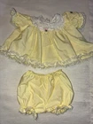 Vintage Cabbage Patch Kids/Doll Clothes Yellow Lace Ruffle Dress (660)
