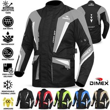 Dimex Mens Motorcycle Waterproof Cordura Textile Jacket Coat Motorbike Armours