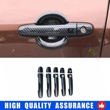 Carbon Fiber Exterior Side Door Handle Frame Trim 10X For Toyota RAV4 2006-2012