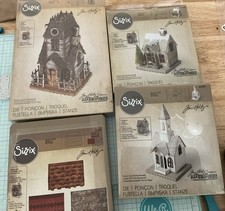 Lot of 8 Tim Holtz Sizzix Village Dies Scrapbooking
