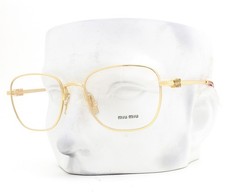 Miu Miu Eyeglasses VMU 50W 5AK-1O1 Glasses Polished Gold Metal 53mm with Case