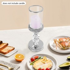 Candle Holder Crystal Candlesticks Holder Tabletop Candelabra For Decoration