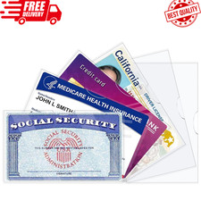 6 Pack Social Security Card Protector Sleeves/New Medicare Card Protector Sleeve
