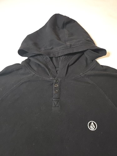 Volcom Herren Thermo L-Arm Shirt mit Kapuze einfarbig schwarz Größe L - Bild 7 von 9