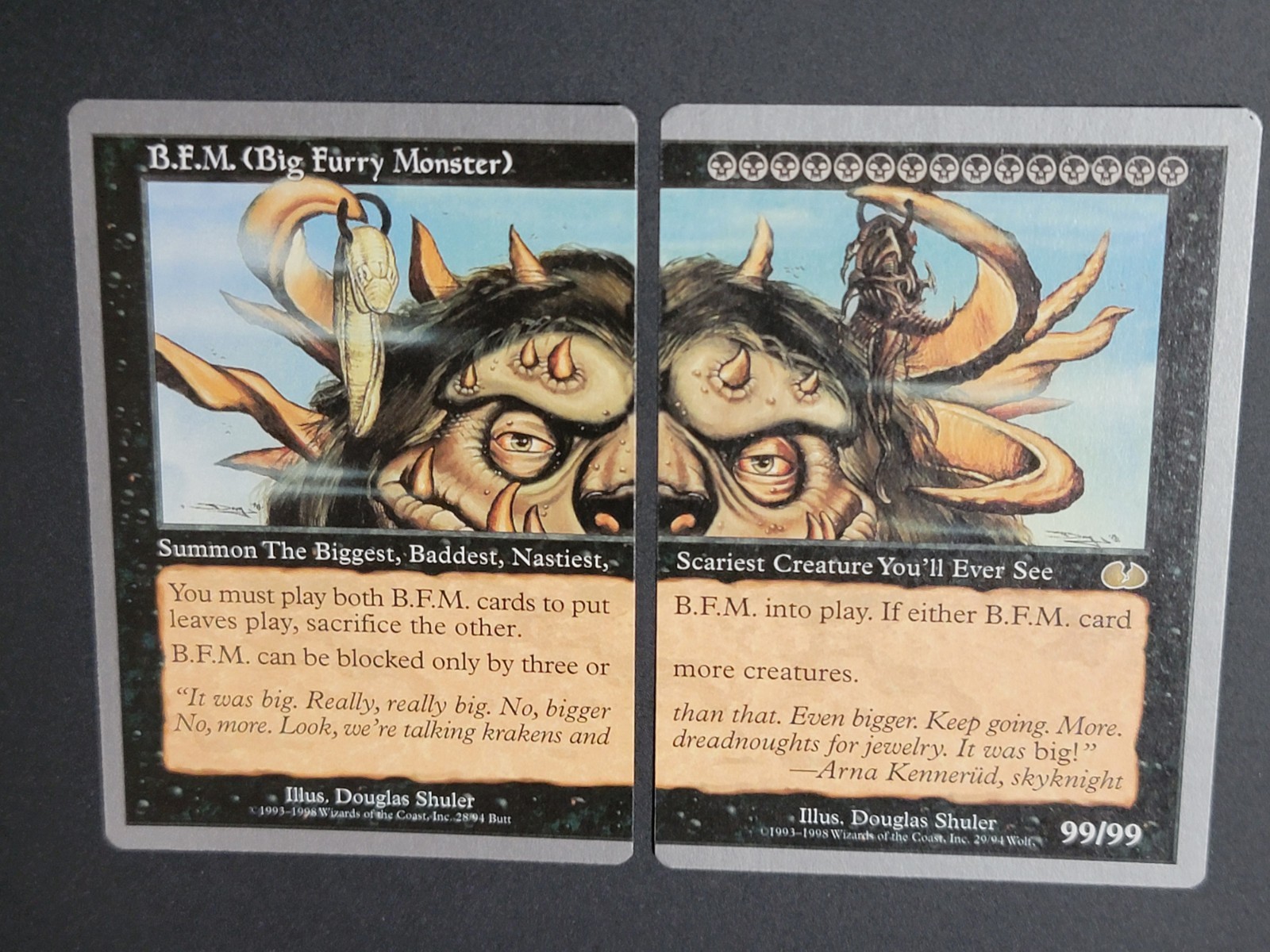 B.F.M. (Big Furry Monster) Unglued MTG Reg (Two Cards #28 & #29) Lightly Played