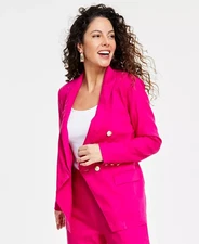 I.n.c. International Concepts Double-Breasted Blazer, Pink Dragonfruit, sz M