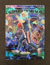 2024 Panini Prizm Football RC Drake Maye No.22 Green Ice Fireworks Prizm 