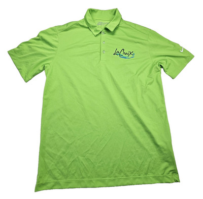 La Croix Logo Nike Golf Dri-Fit Polo Shirt Medium Green Performance Stretch