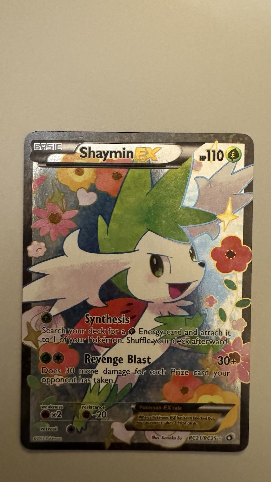 Shaymin EX RC21/RC25 - Legendary Treasures Pokemon Card Radiant Full Art