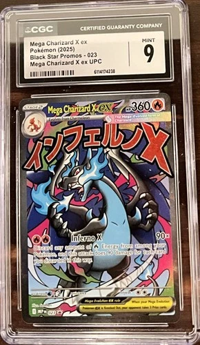 CGC 9 Mega Charizard X ex 023 Me: Mega Evolution Promo Holo PSA BGS