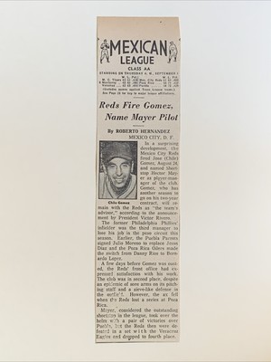 Chile Gomez Fired Mexico City Reds 1960 Sporting News Baseball 2X8 Panel