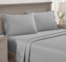 Luxury 4 Piece Queen Size Sheet Set 100 Cotton 600 Thread Count Deep Pocket US
