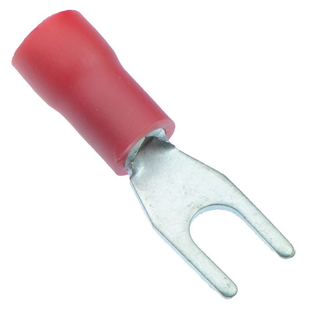 100 x Red 3.7mm Insulated Crimp Fork Terminal