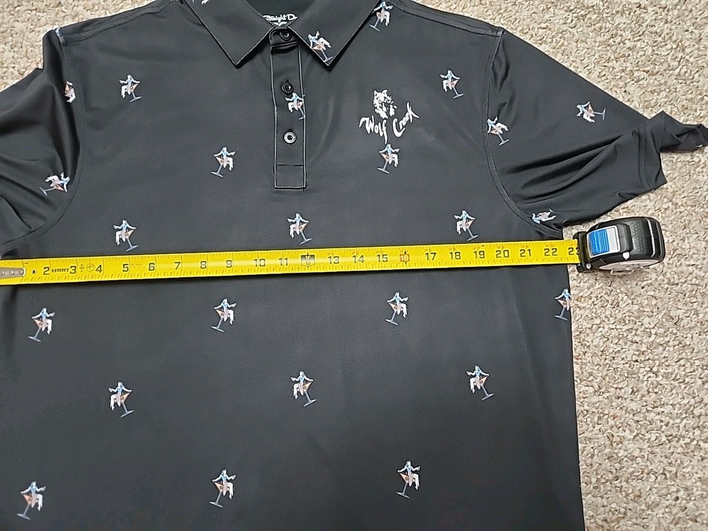 Straight Down Performance Black Polo Martini Drin… - image 9