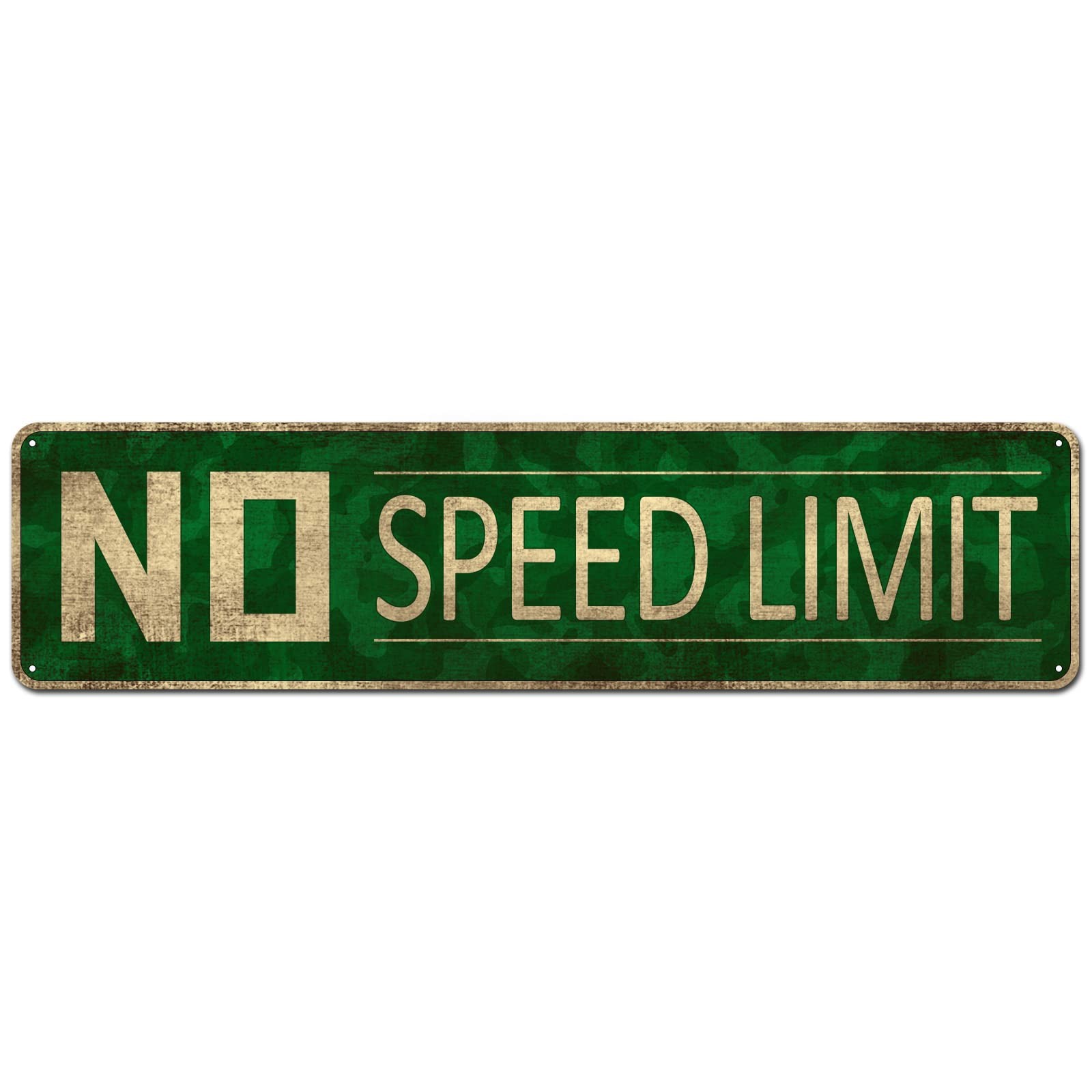 No Speed Limit Sign, Vintage Reproduction Funny Garage Man Cave Metal Sign 4"...