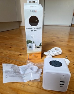 Technaxx Steckdosenwürfel Power Cube TX-195, 4-fach, 2x USB-A, 1x USB-C