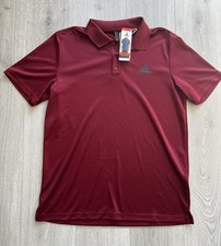 M Adidas Men's Short Sleeve Red Performance Polo Shirt NEW