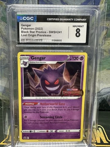 Gengar SWSH241 Lost Origin Prerelease CGC 8 Pokemon Card
