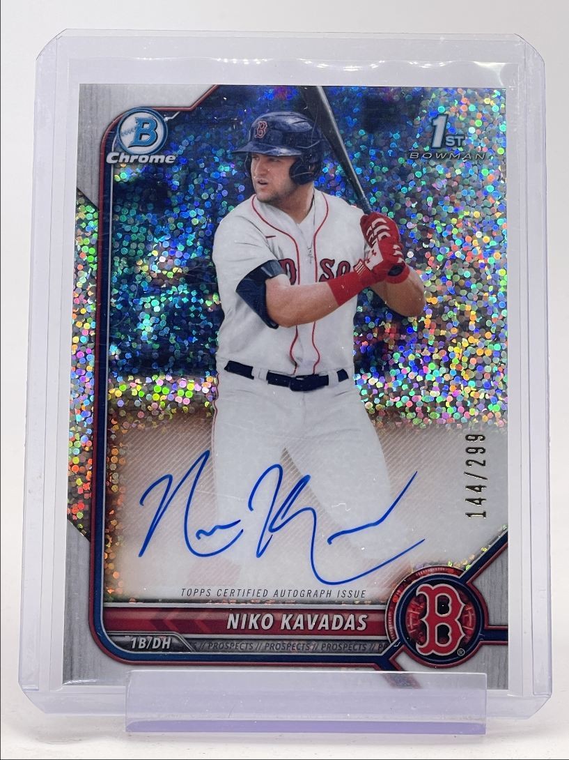 NIKO KAVADAS 2022 BOWMAN CHROME 1ST AUTOGRAPH SPECKLE AUTO /299 Q4597