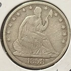 1858 O Seated Liberty Silver Half Dollar 50C