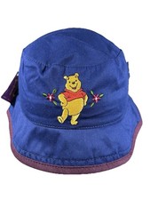 DISNEY Winnie The Pooh Bucket Hat Embroidered Pooh  Flowers Size 3-6X NEW
