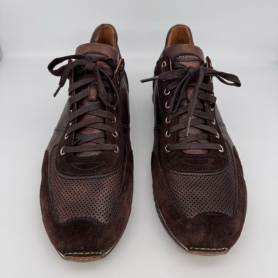 Magnanni Mens Serrano Sneaker Size 15M Brown Leather Suede Elevated Casual Shoes
