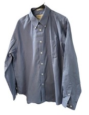 Eddie Bauer Wrinkle Resistant Check Shirt, Blue White Cotton, Men  s L