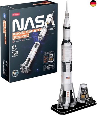 NASA - 3D Puzzle Apollo Saturn V Rocket | 3D Puzzle Kinder | 3D Puzzle