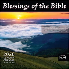 Blessings of the Bible 2026 Wall Calendar 12 Month | 12" x 24" Open | Thick & St