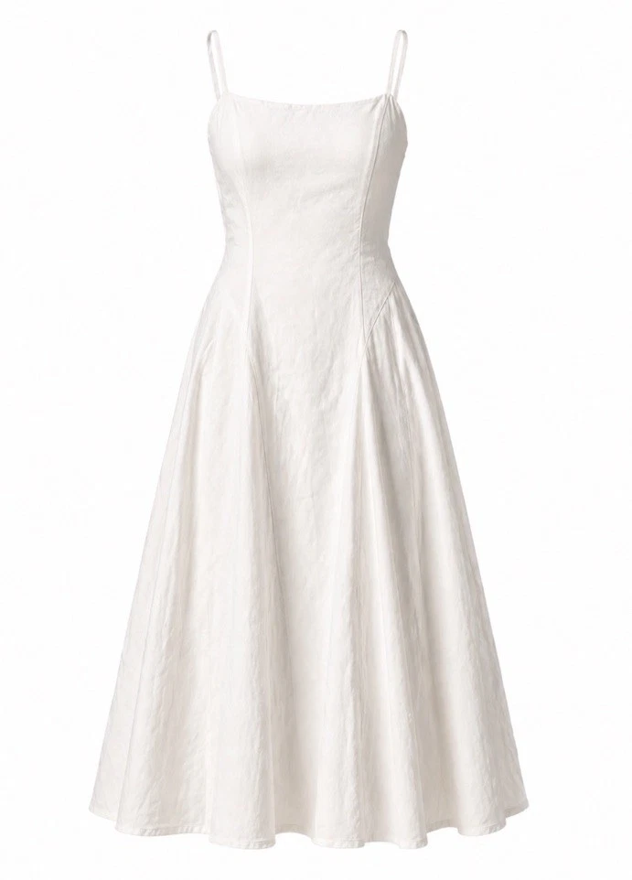 knee length dresses for ladies Fit and flare midi linen shirt dress 5675  Xiaolizi
