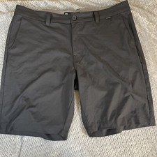 Travis Mathew Shorts Mens 38 Black Golf Flat Front Stretch Micro Check 9  