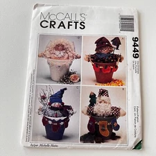 McCall's Craft Pattern Flower Pot People 9449 Seasonal Santa Scarecrow Snowman
