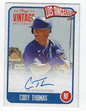 CODY THOMAS 2020 ONYX VINTAGE EXTENDED SERIES ON CARD AUTO BLUE INK /275