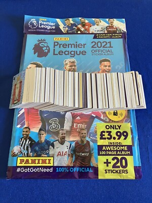 Panini Premier League 2021 unbenutzt Fußball Album Sticker Full Set & Leeralbum