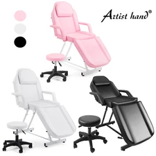 Black/White/Pink Facial Bed Massage Table Beauty Salon Spa Tattoo Chair w/ Stool