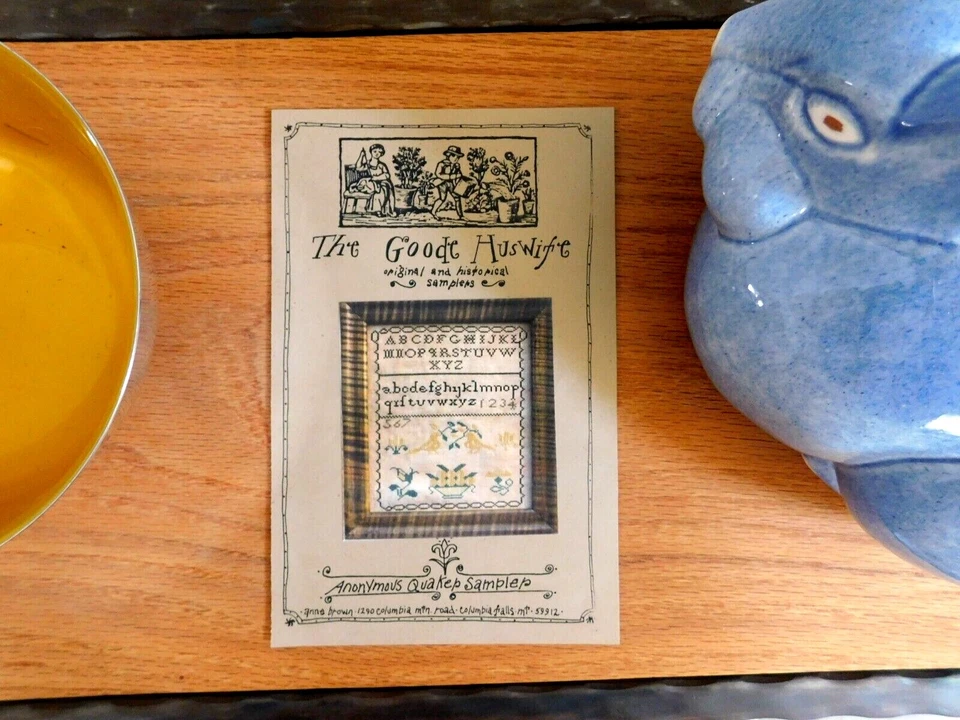Anonymous Quaker Sampler Goode Huswife cross stitch chart prim alphabet pattern - Image 3 of 4