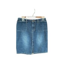 Union Bay Unionbay Juniors Size 5 Jean Denim Skirt Knee Length Front Back Slit