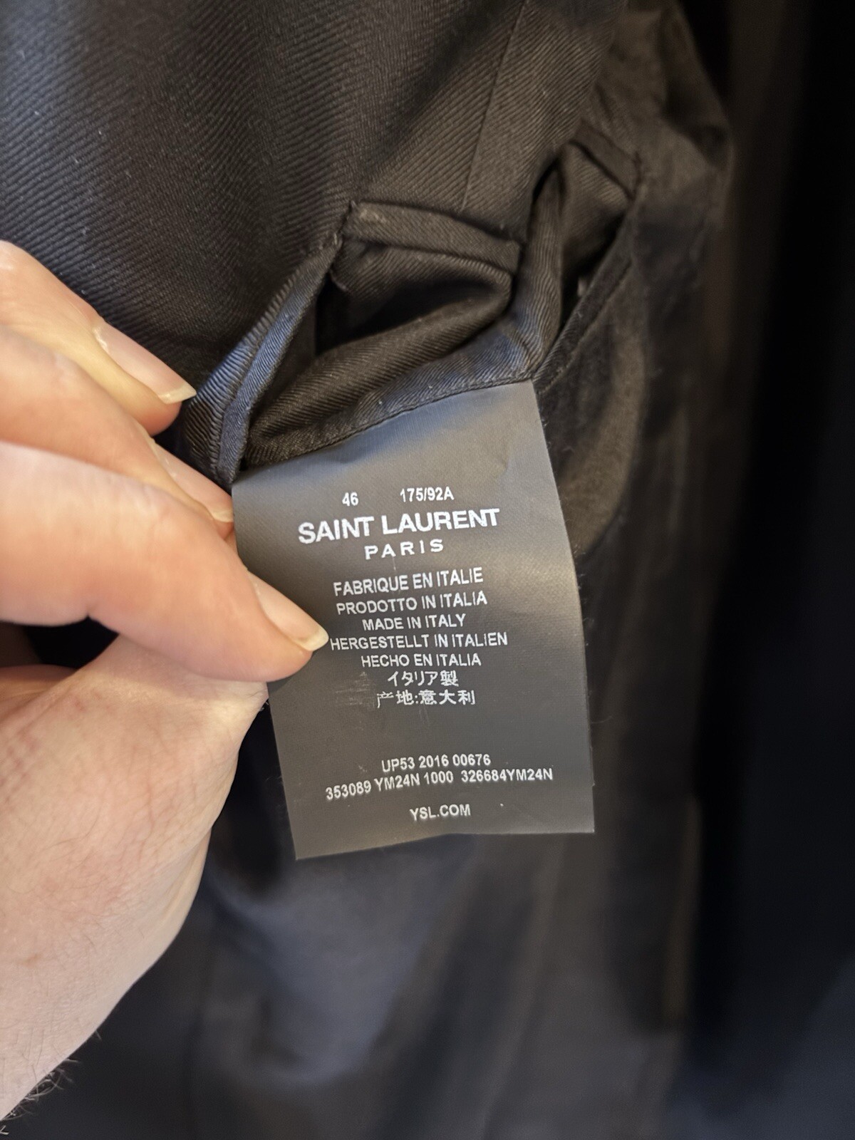 Giacca nera Saint Laurent taglia 46