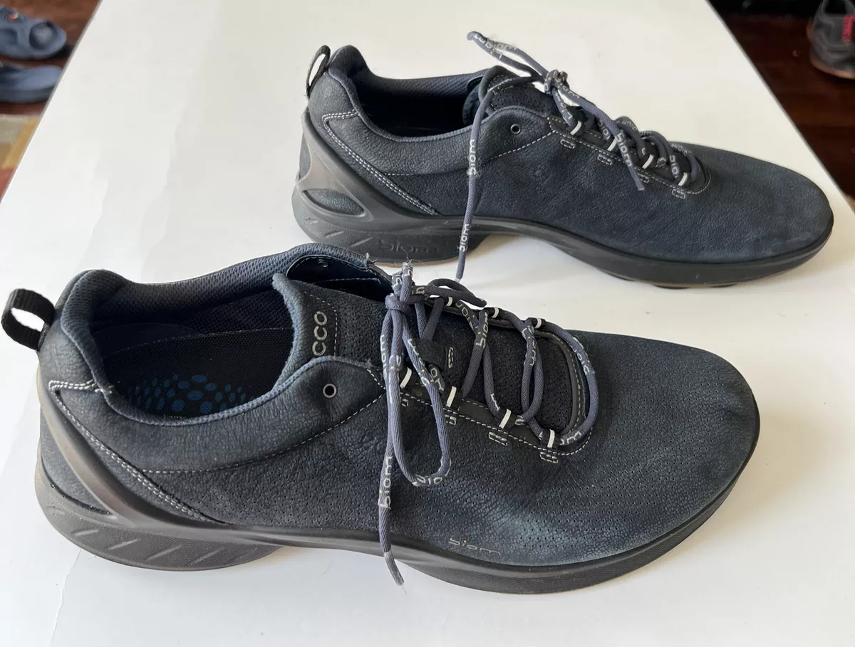 Ecco Biom Fjuel Perf Dark Blue Yak Leather Shoes Men's Size US 13 EU 12.5 | eBay