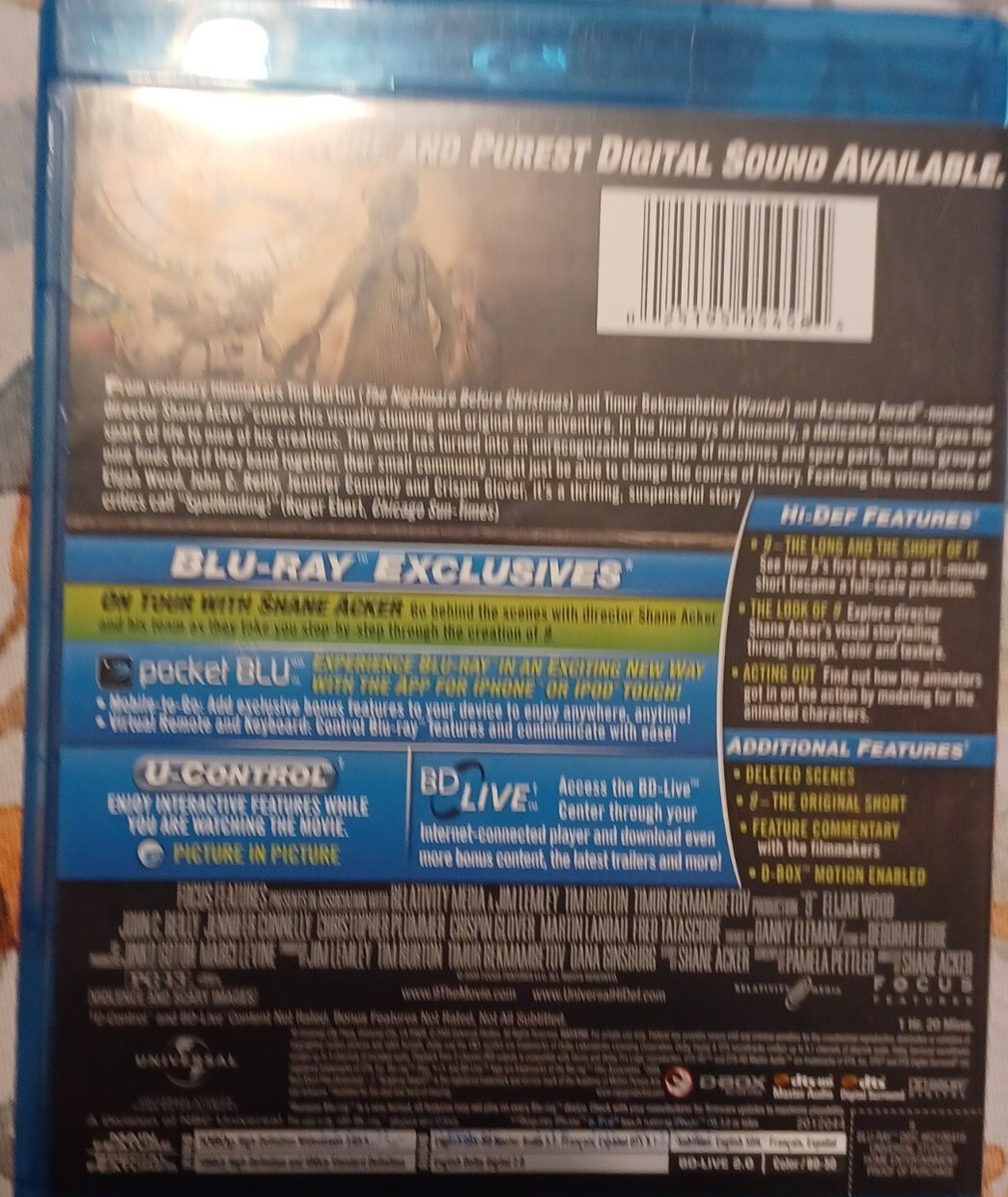 NINE , 9 (Blu-ray Disc, 2009) Animated Hi-Def Movie Special