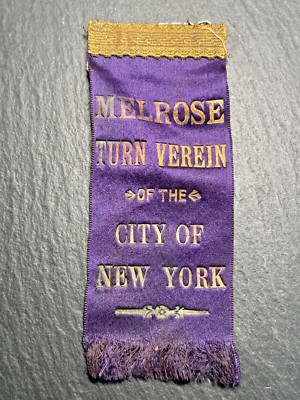 ANTIQUE MELROSE TURN VEREIN OF THE CITY OF NEW YORK RIBBON PIN H139