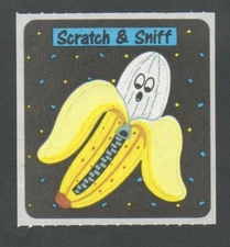 Vintage 1980s Sandylion BANANA Zipper Scratch and Sniff Sticker Module Kromekote