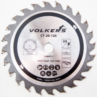 Ø 125 x 12,7 mm 24 Z, HM-Sägeblatt/Kreissägeblatt für Kreissäge Wechselzahn Holz