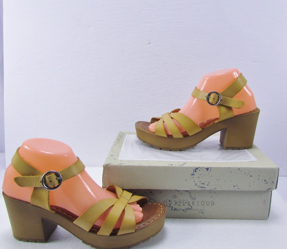 Musse And Cloud Tonic Leather Platform Sandals Yellow Size