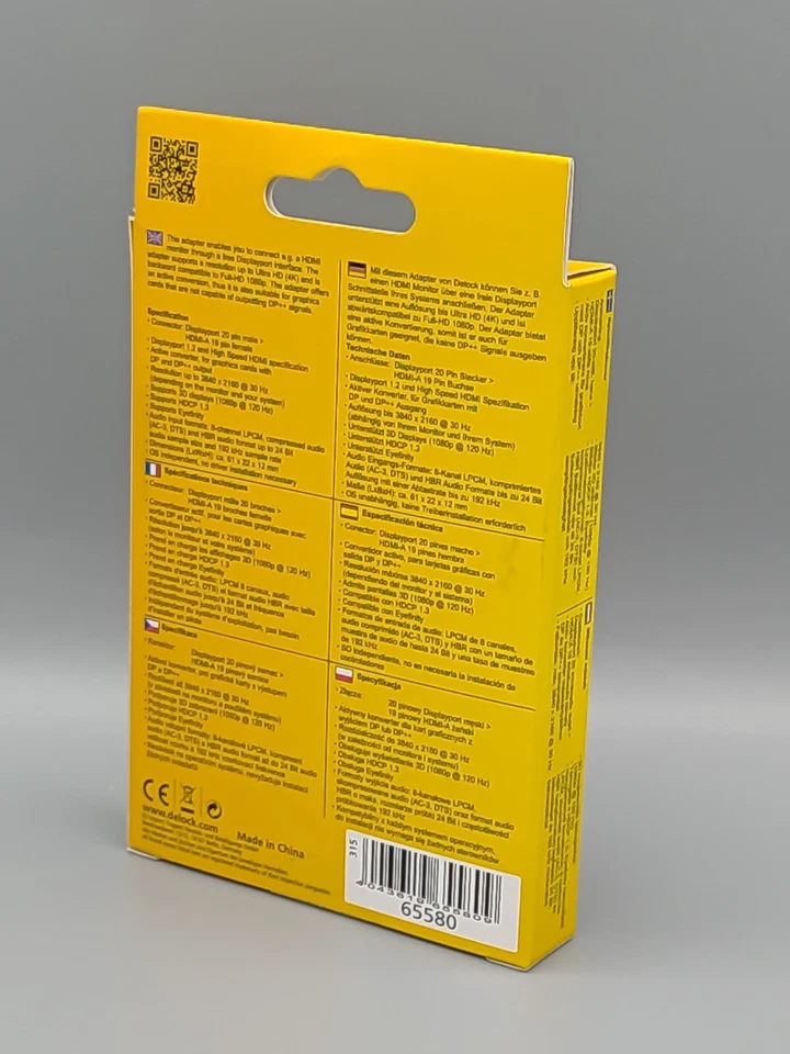 Adapter DisplayPort 1.2-Stecker zu HDMI-Buchse, Delock® 65580 - Bild 2 von 3