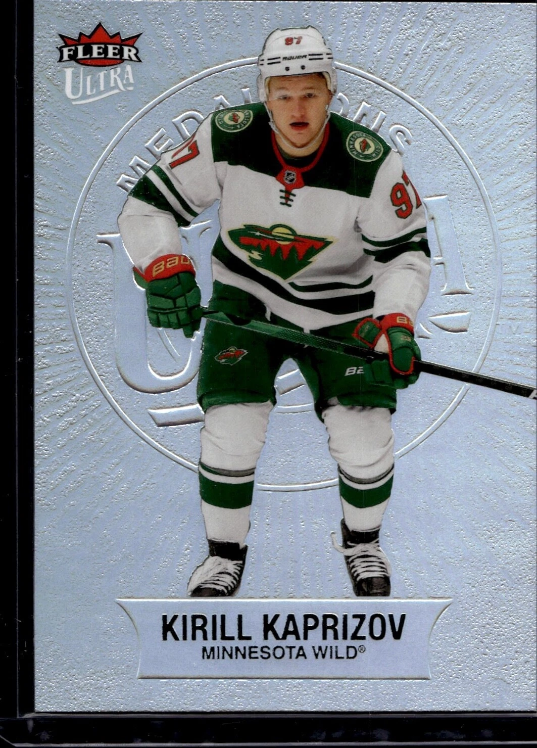 2021-22 Fleer Ultra Hockey Kirill Kaprizov #M-28 Medallions Platinum /100