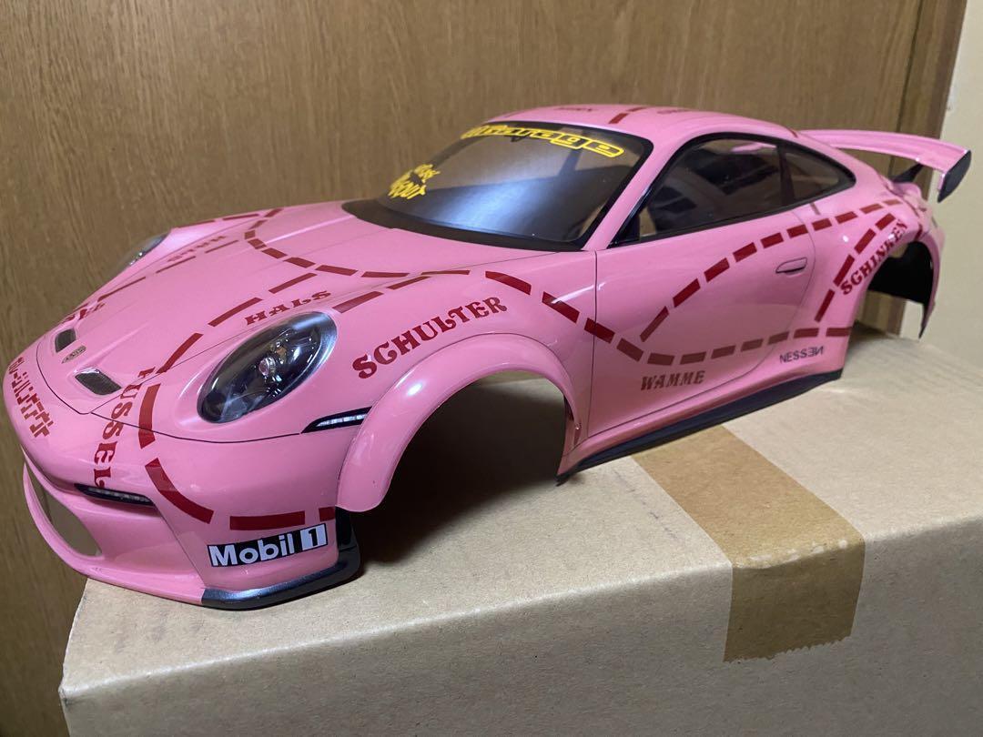 Tamiya 1/10 Porsche 911Gt3 Body Pink Pig Style Rc Car Shell Modeling Kit Hobby
