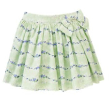 Janie Jack VIOLET MEADOW Mint Green Purple Floral Aline Skirt 6 TWINS OPTION