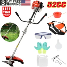 52cc 2-Cycle Gas Grass String Trimmer Straight Shaft Gas Weed Eater Brush Cutter