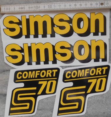 S70Comfort,S70Enduro,Simson,Aufklebersatz,Gelb-Schwarz